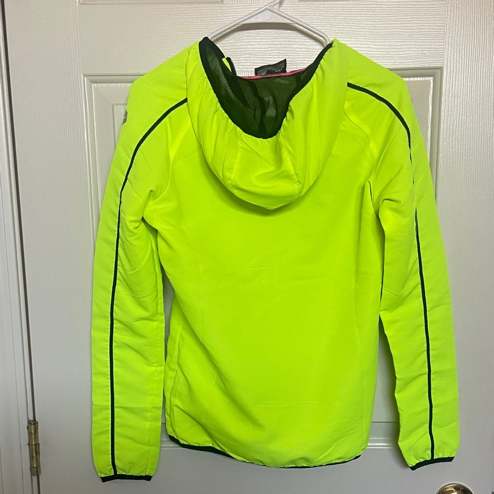 Mizuno Neon Yellow Hooded Lightweight Utility Jacket with Black Accents - Picture 10 of 12